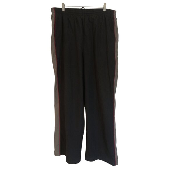 Reebok Jogging Suit Mens Size XXL Black Gray Red Stripe Pockets Leg Ankle Zip - Picture 2 of 11